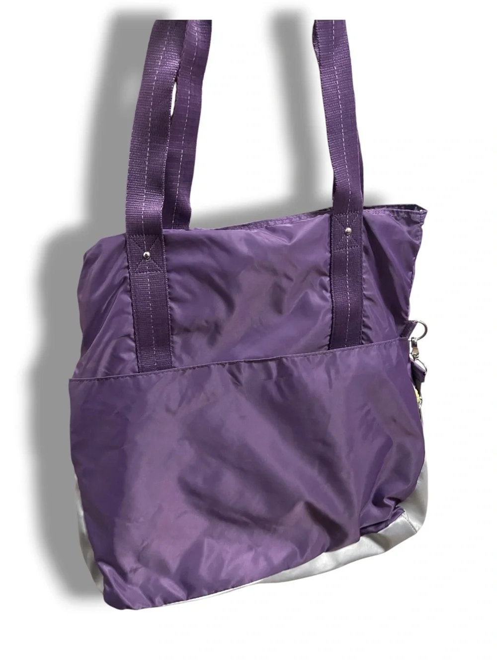 Rare Earth by Stone Mountain Nylon Travel Tote Bag Purple Lime Green